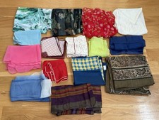 Vintage/ Now SCARF LOT Silky  100 Silk Lot Wraps Liz Claiborne The Gap Hankies