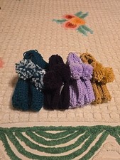 New Handmade Crocheted Slippers With Pom Poms, Sold At 6.00 Per Pair Size 6