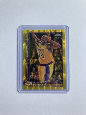 2025-26 Topps Chrome Update Shaquille O’Neal Yelllow Refractor /275 #142 Shaq LA