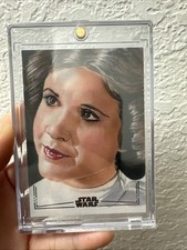 Topps Star Wars Galaxy Princess Leia Black Foil Sketch Card 1/1 Jason Davies