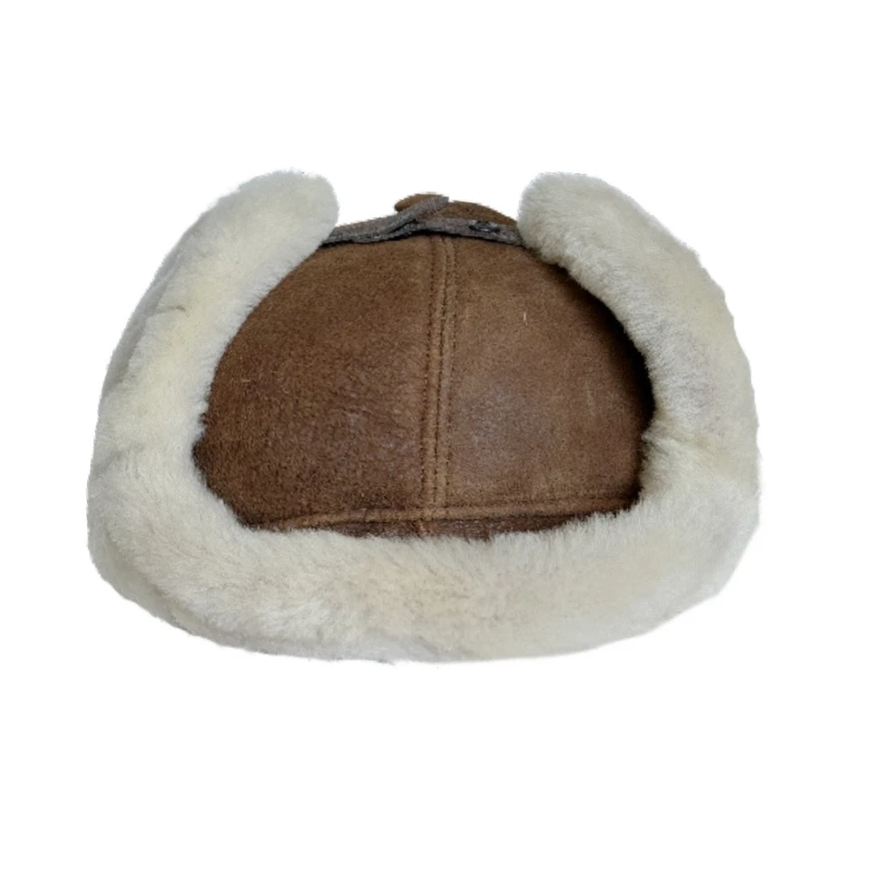 Handmade Real Shearling Leather Trapper  Hat —  Warm Winter Trapper Hat for men - Image 3 of 4
