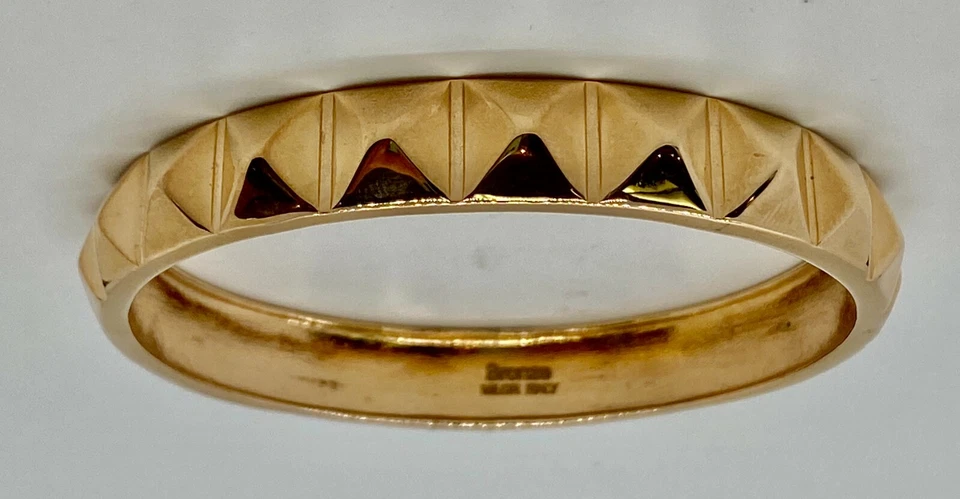 Brazalete QVC 18K Oro Rosa Sobre Bronce Italia Diseño Pirámide 7-1/4" Foto 2 de 4