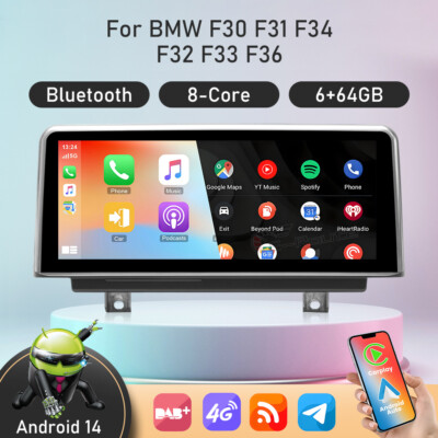 10,25  6+64GB Android 14 Autoradio Carplay FÜR BMW 3er F30 F31 F33 NBT DAB+ GPS