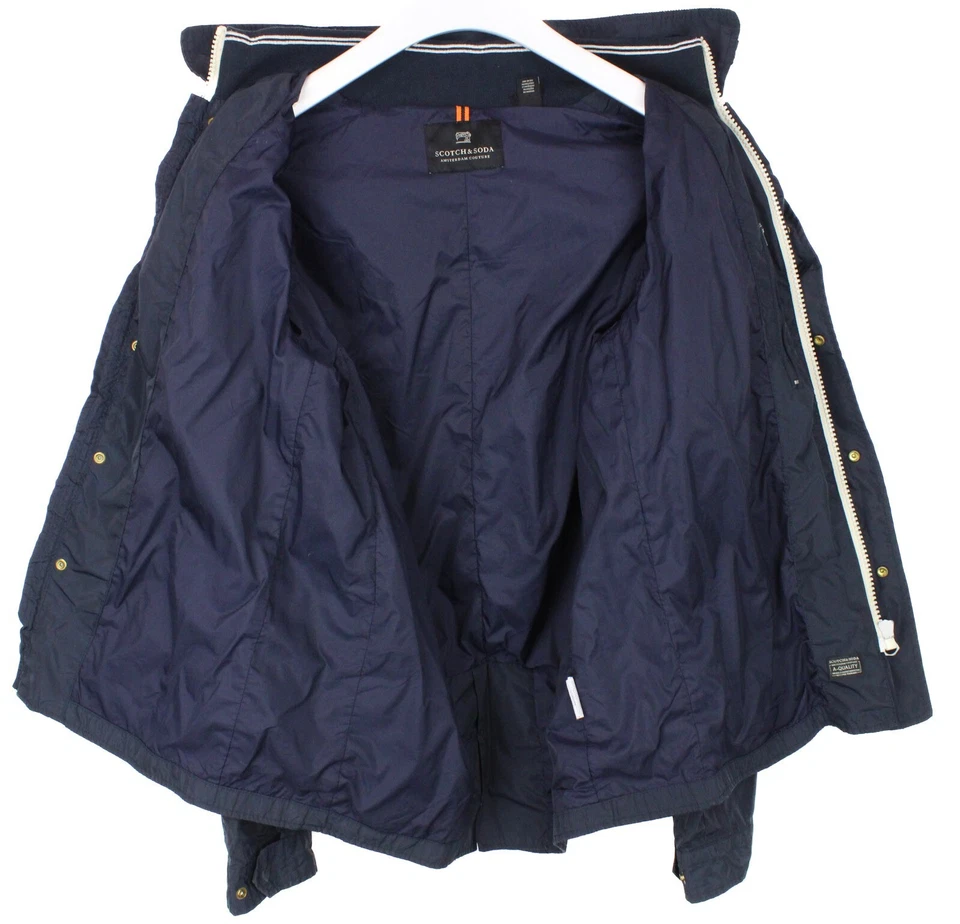 Scotch & Soda Jacket Men M Zipper Lined High Neck Dark Blue - Image 4 of 4