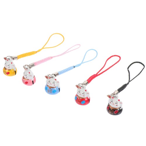 5 Pcs Lucky Cat Pendant Maneki Neko Charm Fräulein Mobilfunkanhänger - 第 4/12 張圖片