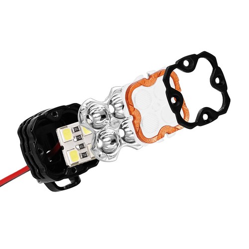INJORA Luces LED Cuadradas Super Brillantes para Coche RC 1/10 1/8 (Aluminio, Blanco) - Imagen 2 de 8