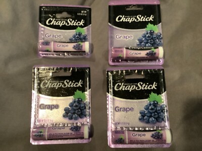 ~ 4 Tubes Sealed New Chapstick Grape Lip Balm .15 Oz  ~