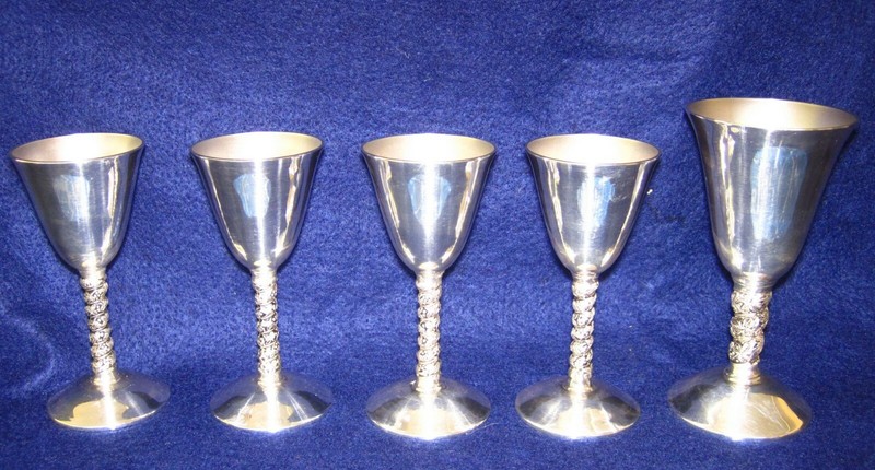 Plator Spain Brandy Liquor Silverplate Goblets Set of 