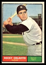 1961 TOPPS ROCKY COLAVITO #330 DETROIT TIGERS MID HIGHER GRADE NO CREASES