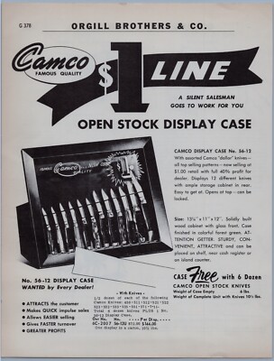 1957 Camco Knife Store Display Print Ad Flyer