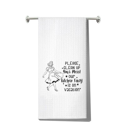 Funny Housewife Kitchen Towels Clean Up Your Mess Dish Towel Gift Decor