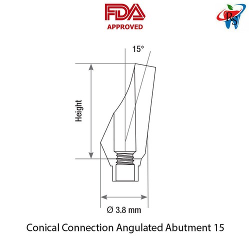 10 Stück DSl Dental Adapterkopf abgewinkelt 15° konischer Anschluss NP Ø3,5 Befestigung - Bild 3 von 3