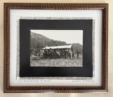 EARLY PHOTOGRAPH LAST  ROUNDUP LINDNEUX COLLECTION REPRO FRAMED 11.75" X 13.75