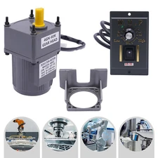 25W 1:60 Electric Motor Gear Motor Variable Speed Controller Kit 110V 90-1350RPM