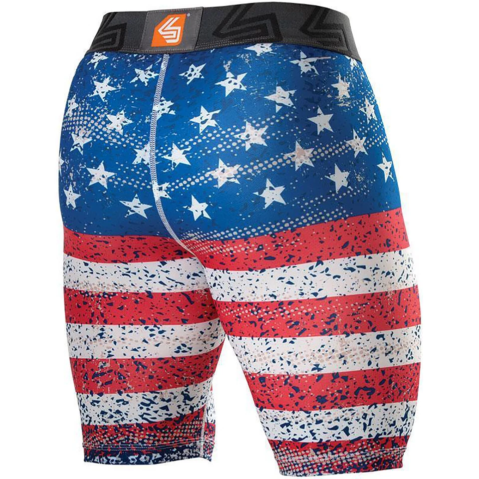 Shock Doctor Adult Core Compression Shorts with Bio-Flex Cup - Colored Flag - Image 3 of 4