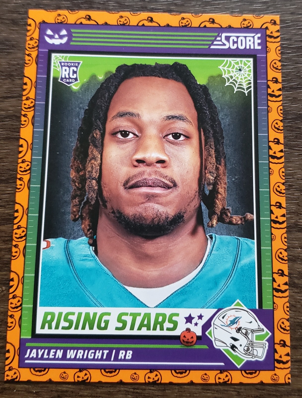 JAYLEN WRIGHT 2024 Panini Score A Treat Rookie RC Orange Pumpkin Dolphins