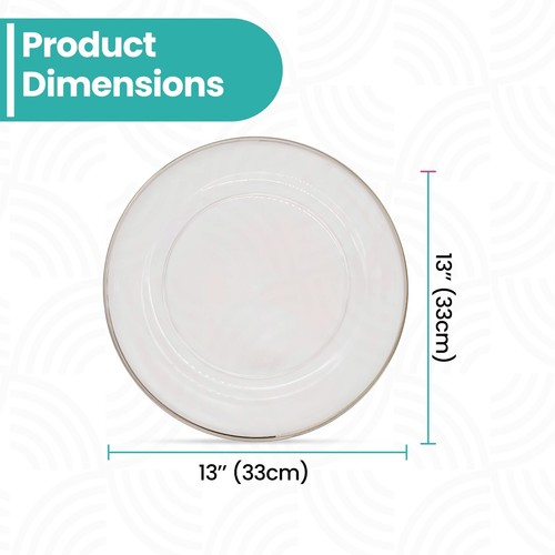 33cm Acrylic Charger Plate with Gold or Silver Rim Wedding Party Table Decor - Picture 16 of 51