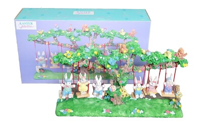 Easter Jubilee Swinging Bunnies Designed By Jaimy Sculpture Bunny Rabbits Decor