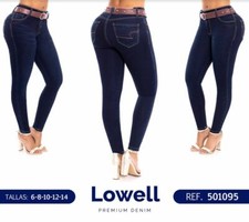 LOWELL JEANS COLOMBIANOS, BUTT LIFTER DARK BLUE DENIM PUSH UP JEANS 501095