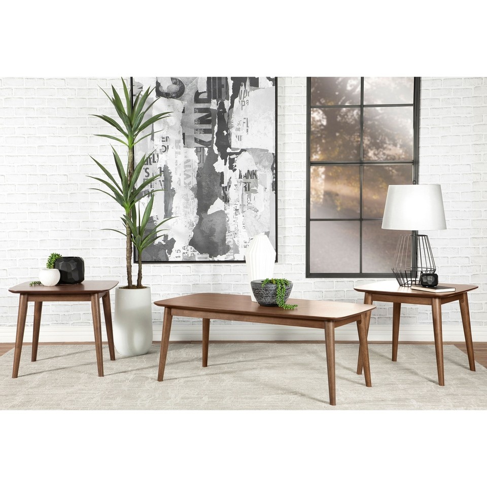 Radley 3piece Rectangular Coffee Table Set Natural Walnut eBay