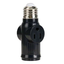 E26/E27 Light Socket to Plug Adapter 2/3 Prong Light Bulb Outlet Plug Converter