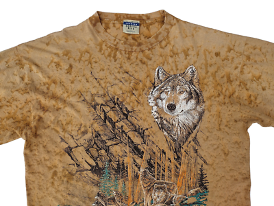 トップス WOLVERS VTG 80s 90s Single Stitch Wolves Wolf Nature Graphic All Over Mens