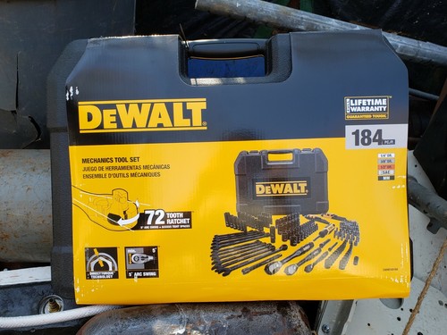 DEWALT DWMT45184 Black Chrome Mechanics Tool Set, 184pcs w/ Hard Case ...