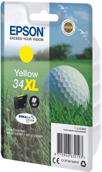 Epson 34XL Yellow T3474 / C13T34744010 Tinte 10,8Ml FüLlmenge-image