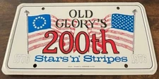 Old Glory's 200th Booster License Plate Stars n Stripes Bicentennial 1976 STEEL