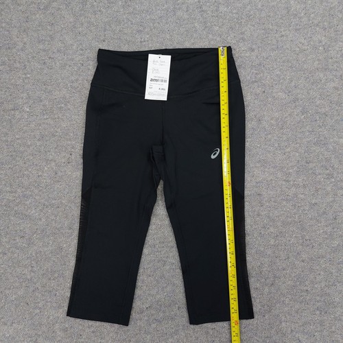 Asics Capri Leggings XS 4-6 Black Breathable Moisture Wicking Pocket Drawstring - Picture 10 of 18
