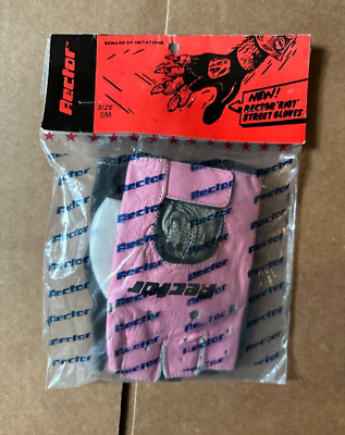 Rector Riot Street Fingerless Gloves Old School Skateboarding NOS OG Size Small