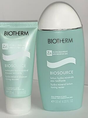 BIOTHERM BIOSOURCE Hydra Mineral Toner + Foam cleanser w Zinc / acne