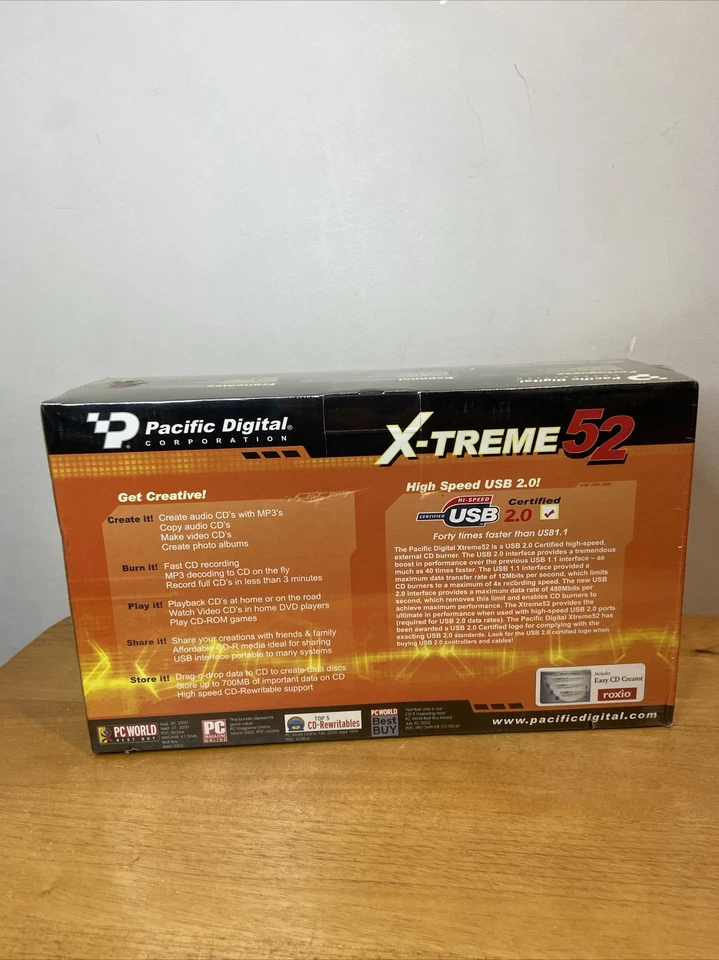Pacific Digital X-treme 52x24x52 External CD Player Writer Rewrite Drive USB 2.0 - Image 3 of 4