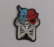 Happy & Sad Masks Gothic Skeleton Sticker 2.38" x 1.75" (AG)