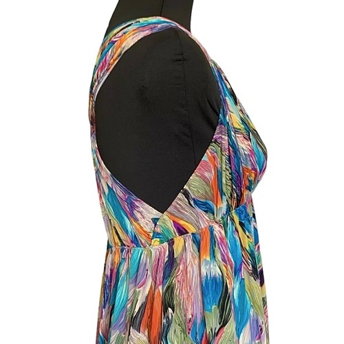 VTG Y2K Babydoll Maxi Dress Sz.6 Multi Print Sleeveless Flowy Fairy Event - Picture 7 of 13