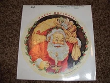 Vintage Hallmark Christmas Big  Sticker 1 Sheet 1983 NWOP Santa Claus Bag Holly