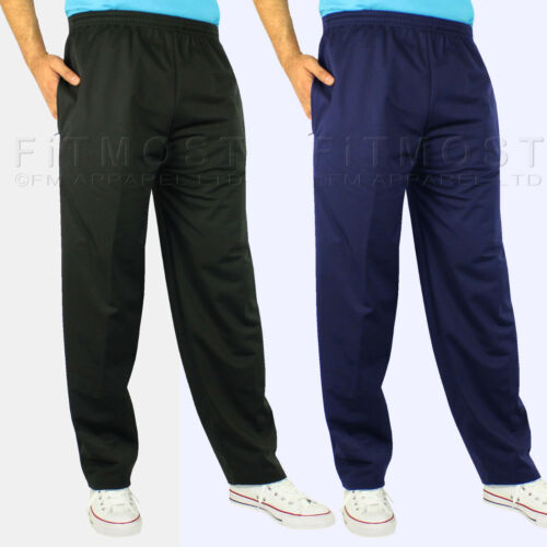 Mens Elasticated Silky Trousers Casual lightweight Joggers Jogging Track Bottoms - Afbeelding 1 van 3