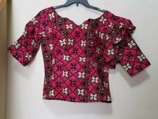 African Women  Pink/Maroon Short Slv Top  Wrap Long Skirt Traditional Wear 