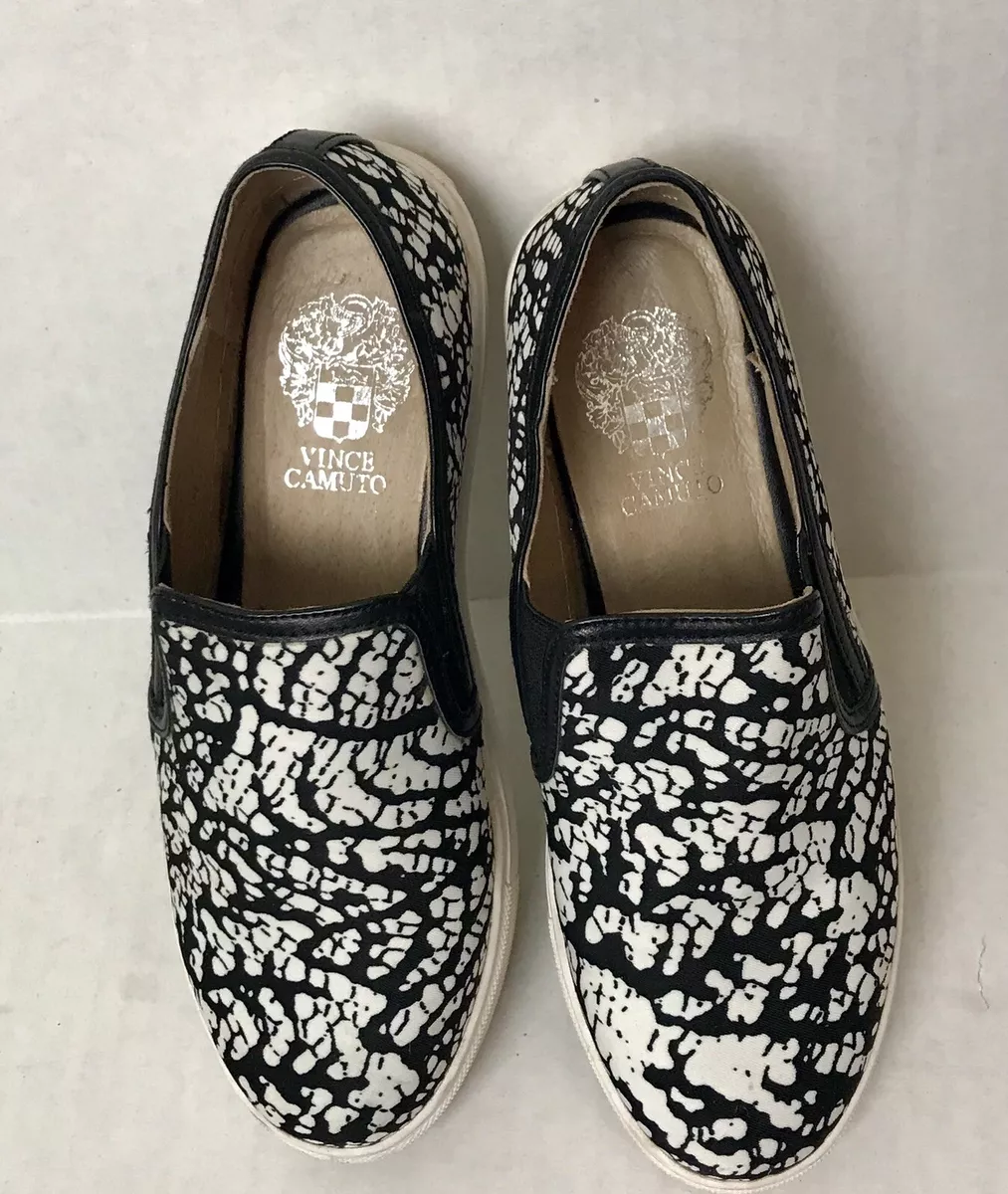 Vince Women&#039;s Becker Slip-On Sneaker Black White Size M retailed $140 eBay