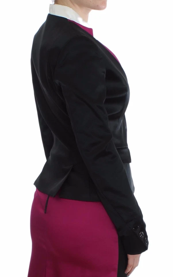 Chaqueta Blazer EXTE Tres Botones Negro Rosa Abrigo Elástico s. IT40 / US S PRECIO DE VENTA SUGERIDO POR EL FABRICANTE $800 Foto 4 de 4