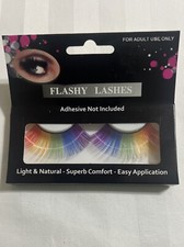FLASHY LASHES Long Rainbow Pride Halloween Costume Mardi Gras Eyelashes