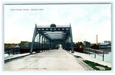 Court Street Bridge Saginaw MI Michigan Postcard View