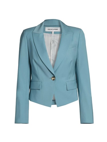 NWT $648 VERONICA BEARD Hosanna Crop Dickey Jacket 4 Sea Glass - Picture 2 of 6