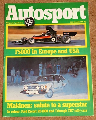Autosport 25 Nov 1976* F5000 REVIEW -TIMO MAKINEN PROFILE -JAGUAR XK CONNECTION