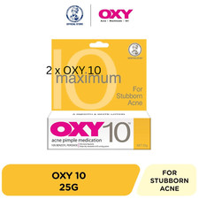OXY 10 x 2 Maximum for Stubborn Acne Pimple Medication  Treatment 25g EXP 2026