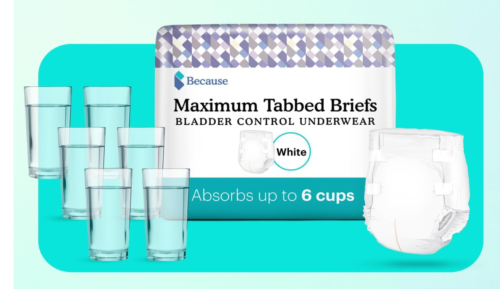 NEW Men Women Incontinence 6-Cups Bladder Control Tabbed Briefs sz S/M (96pc)