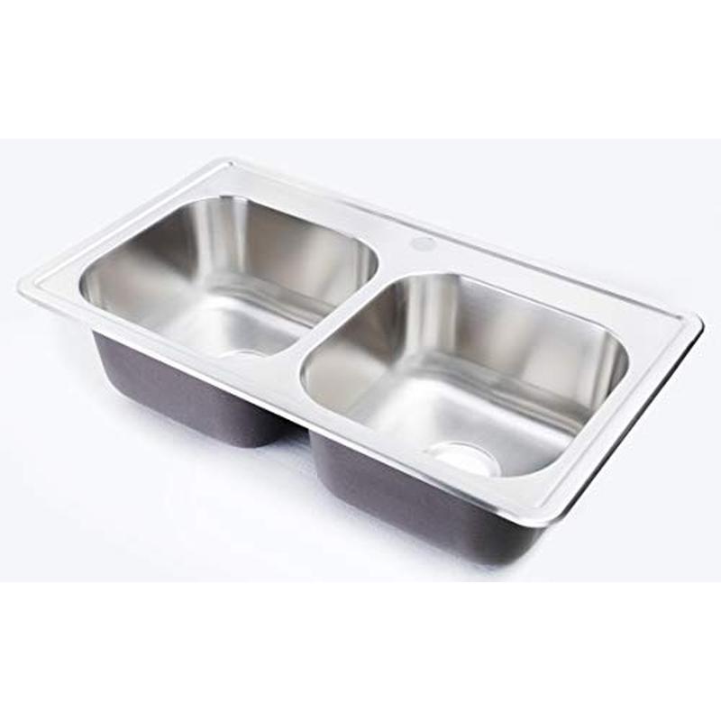 33x19 Deep Drop in Kitchen Sink Dual Basin Stainless Steel Mobile Homes ‎Natural