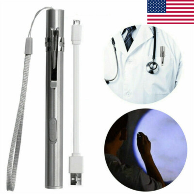 8000lm pocket tactical flashlight torch led pen usb rechargeable light 8000Lumens Portable Super Bright Led USB Rechargeable Pen Pocket Torch Lamp  USA
