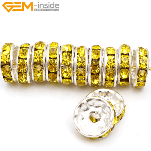 Rondelle Czech Crystal Rhinestone Spacer Loose Beads 100 Pcs For Jewelry Making - Picture 13 of 38