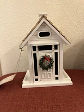 Home Bazaar White Cottage Birdhouse Feeder - New!